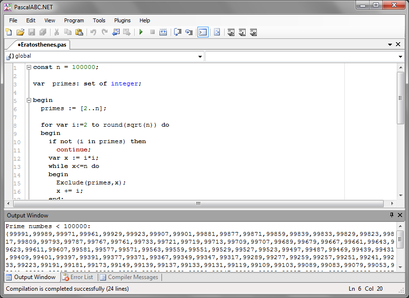 Скриншоты среды программирования PascalABC.NET